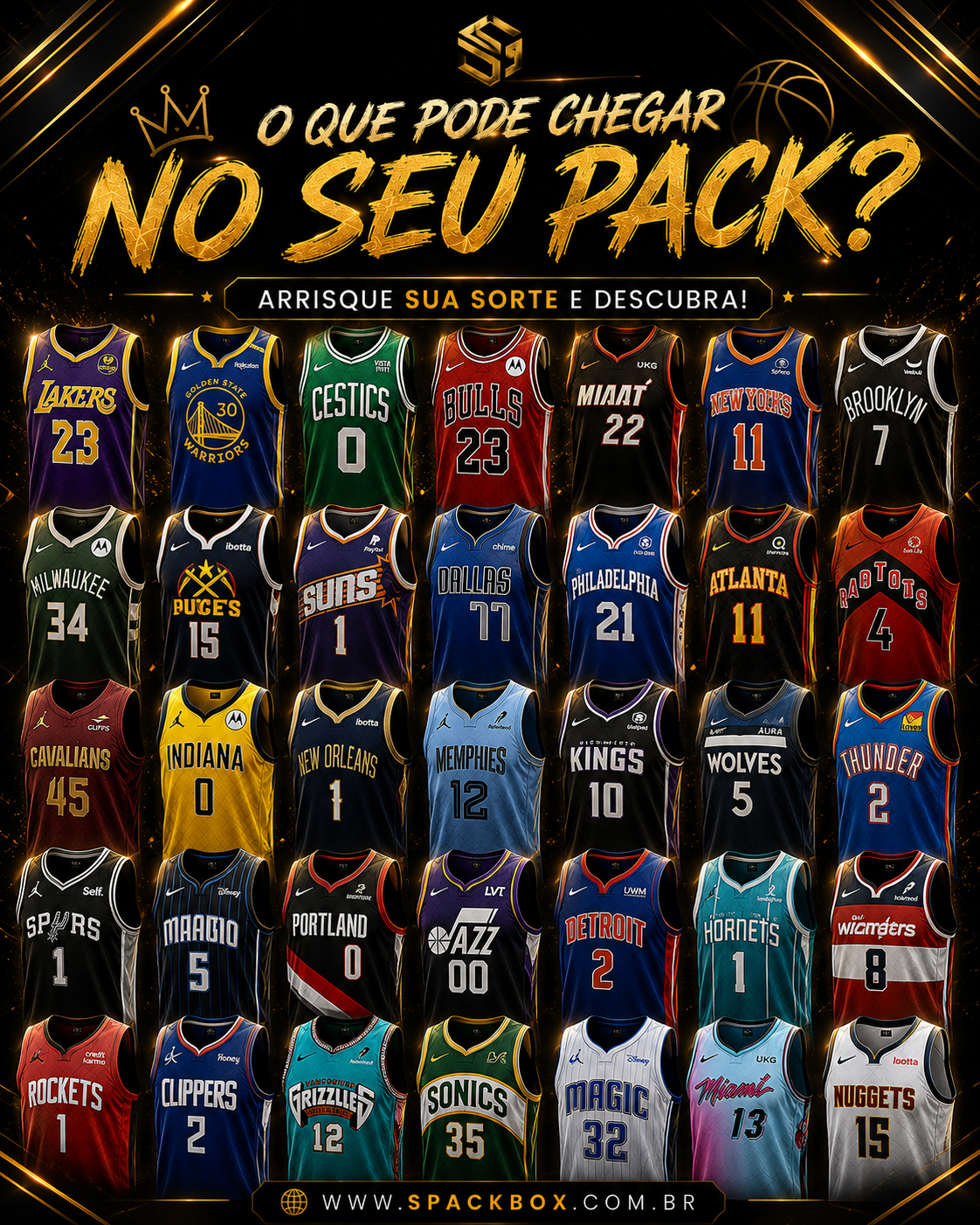 ASSINATURA | PACK NBA 🏀 — 1 Jersey Basquete Misteriosa Lacrada diferente todo mês